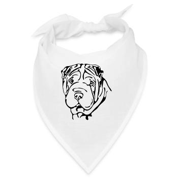 SHAR PEI Hunde Hund Shar-Pei Wilsigns - Bandana - Weiß - Vorne