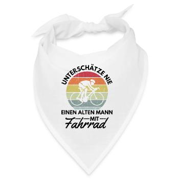 Alter Mann Fahrrad Opa Großvater Papa Geschenk Fun - Bandana - Weiß - Vorne