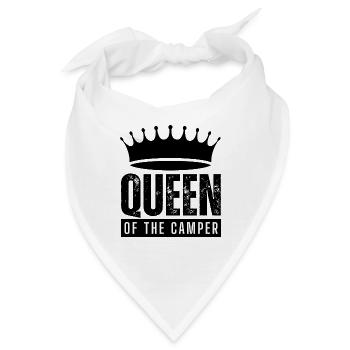 Queen of the Camper (Partnershirt, Partnerlook) - Bandana - Weiß - Vorne