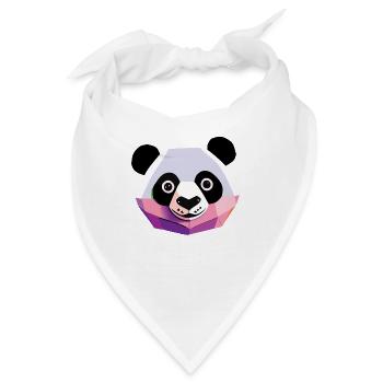 Panda Low Poly - Bandana - Weiß - Vorne