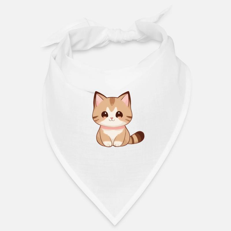 dessin chat, chat mignon, bébé chat - Bandana - blanc