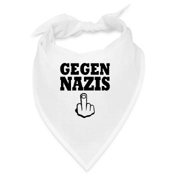 Gegen nazis Mittelfinger - Bandana - Weiß - Vorne