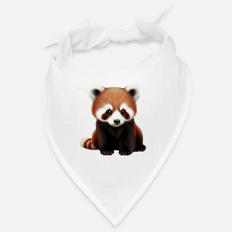 Panda roux mignon - Bandana - blanc