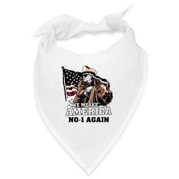 Amerika Cowboy - Bandana - Weiß - Vorne