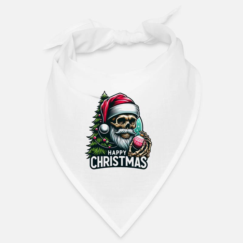 Weihnachtsmann Skull mit Christbaumkugel Bandana