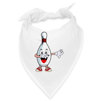 Bowling Kegel Dabbing Tanz Geschenk - Bandana - Weiß - Vorne
