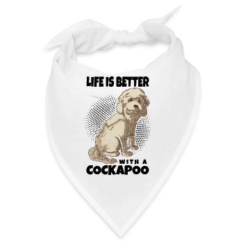 Cockapoo Hund Geschenkidee | Hunde Welpe Hündchen - Bandana - Weiß - Vorne
