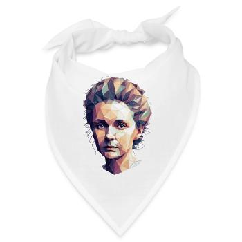 Portrait Marie Curie Polygon Kunst - Bandana - Weiß - Vorne