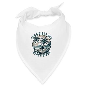 Surfen Surfer Sommer Palmen Strand Sonne Urlaub - Bandana - Weiß - Vorne