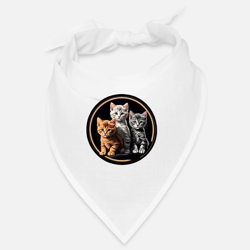 Three cute kittens in a round frame Bandana