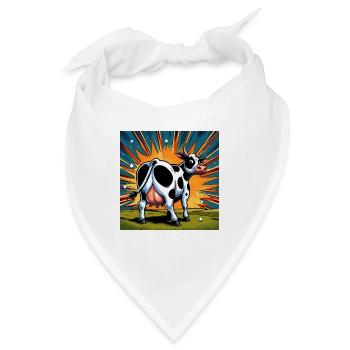 Kuh von hinten - Bandana - Weiß - Vorne