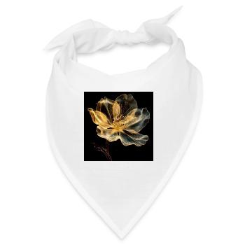 Goldene auf schwarzer leuchtender Blume - Bandana - Weiß - Vorne