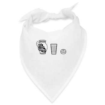 Bembel Geripptes Handkäs - Bandana - Weiß - Vorne