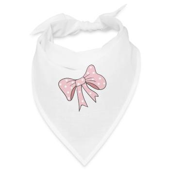 rosa Schleife - Bandana - Weiß - Vorne