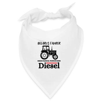 MTS-Belarus Fahrer trinken Bier verbrennen Diesel - Bandana - Weiß - Vorne