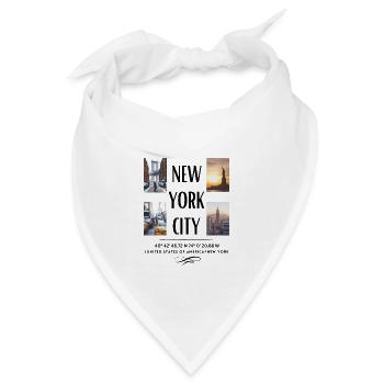 New York City Skyline NYC Manhattan - Bandana - Weiß - Vorne
