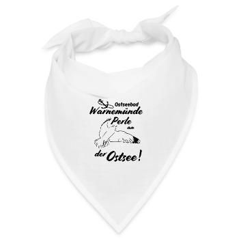 Warnemünde Ostseebad und Perle an der Ostsee - Bandana - Weiß - Vorne
