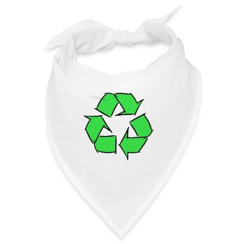 Recycling Symbol, dekorative Zeichnung, anpassbar. - Bandana - Weiß - Vorne