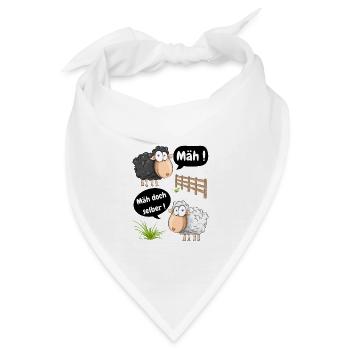 Mäh! Mäh doch selber-lustiges Motiv mit Schafen - Bandana - Weiß - Vorne