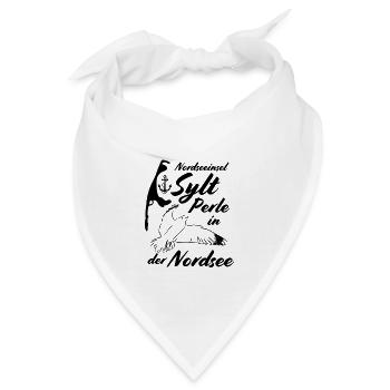 Sylt-Perle in der Nordsee - Bandana - Weiß - Vorne