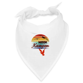 Moin Kampen mit Möwe im Retro Style-Sylt-Kampen - Bandana - Weiß - Vorne