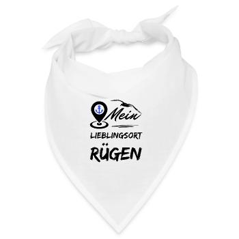 Rügen mein Lieblingsort-Lieblingsinsel Rügen-Möwe - Bandana - Weiß - Vorne