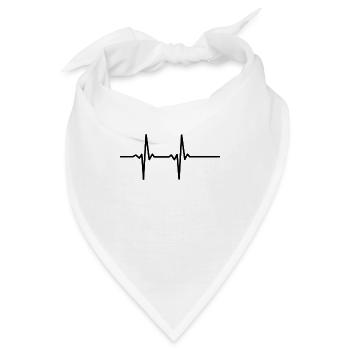 Einfacher Herzschlag - Bandana - Weiß - Vorne