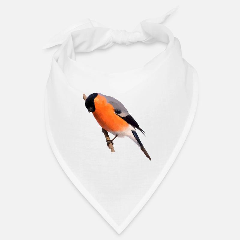 Gimpel Dompfaff sits on branch Bandana