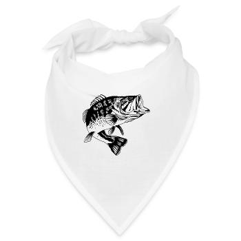 Barschfischen, Fischer Geschenk Angeln Liebhaber, Fische - Bandana - Weiß - Vorne
