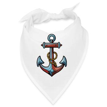 Anker Symbol Hafen - Bandana - Weiß - Vorne