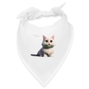 weiße Mietzekatze - Bandana - Weiß - Vorne