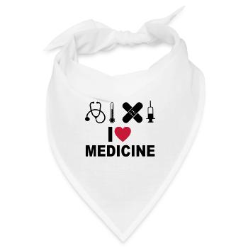 Ich liebe Medizin - Bandana - Weiß - Vorne