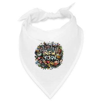 New York City Graffiti NYC Manhattan - Bandana - Weiß - Vorne