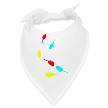 Pfanne Symbol - Bandana - Weiß - Vorne
