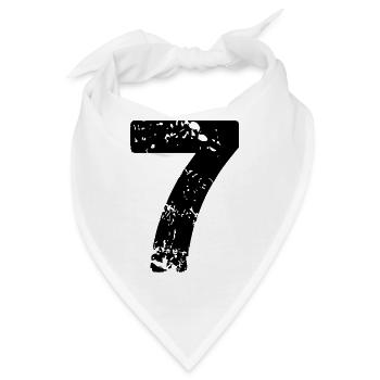 7 Zahl Trikot - Bandana - Weiß - Vorne