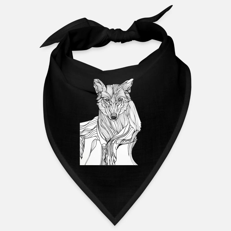 Lignes art loup #wolf Bandana