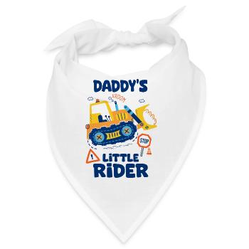 Little Daddy Pilot Baby Bulldozer Baumaschinen - Bandana - Weiß - Vorne