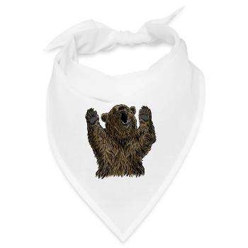 Braunbär Kopf Bär Motiv für Braunbären Team oder - Bandana - Weiß - Vorne