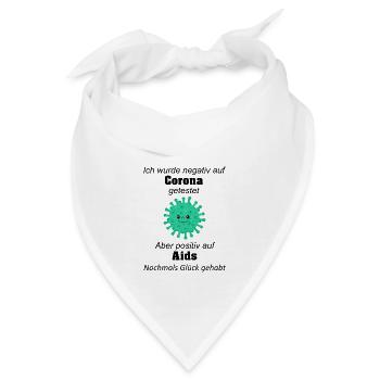 Ich wurde negativ Corona positiv Aids Virus - Bandana - Weiß - Vorne