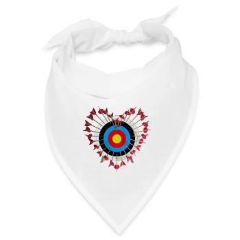 Zielscheibe Herzchen - Bandana - Weiß - Vorne