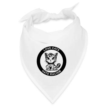 LOVE CATS HATE RACISM - Bandana - Weiß - Vorne