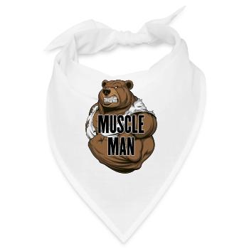 Muscle Man - Der Muskelmann! (Bär) - Bandana - Weiß - Vorne