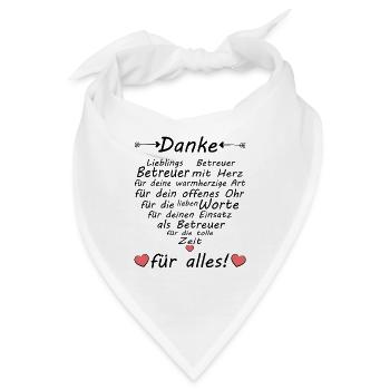 Betreuer Team Betreuung Danke zum Abschied - Bandana - Weiß - Vorne