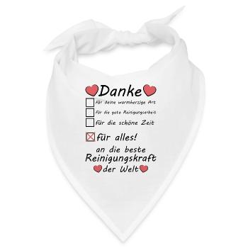 Danke Dankeschön an Reinigungskraft im Hotel - Bandana - Weiß - Vorne