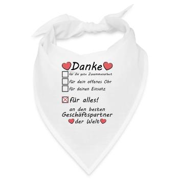 Danke Dankeschön sagen an Geschäftspartner - Bandana - Weiß - Vorne