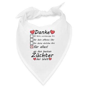 Danke Dankeschön an besten Züchter - Bandana - Weiß - Vorne