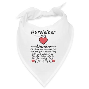 Kursleiter Danke Dankeschön zum Abschied - Bandana - Weiß - Vorne