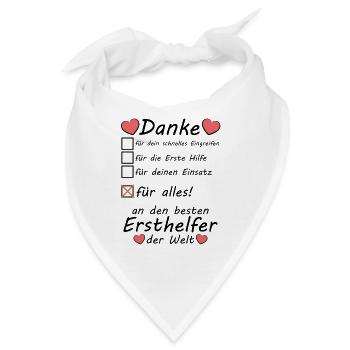 Beste Ersthelfer Danke Dankeschön sagen - Bandana - Weiß - Vorne