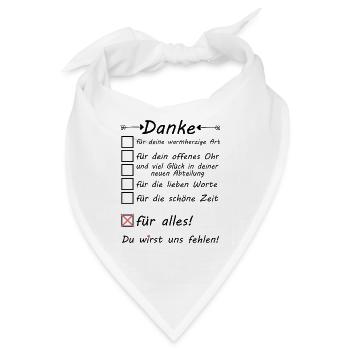 Kollegin wechselt die neue Abteilung zum Abschied - Bandana - Weiß - Vorne