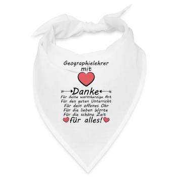 Geographie Lehrer Danke sagen zum Abschied Rente - Bandana - Weiß - Vorne
